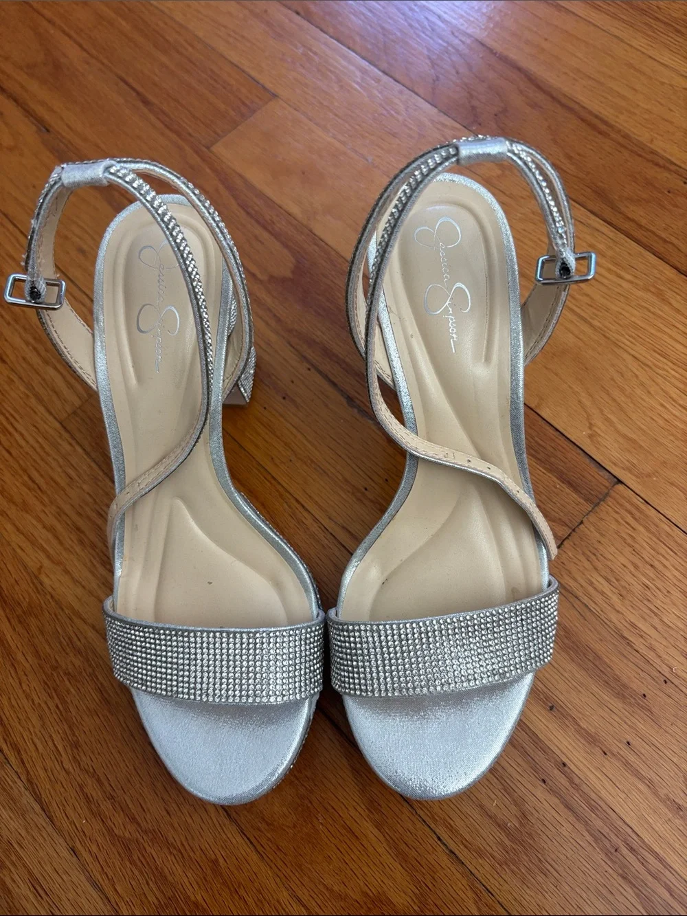 Jessica Simpson Silver Crystal Platform Sandal